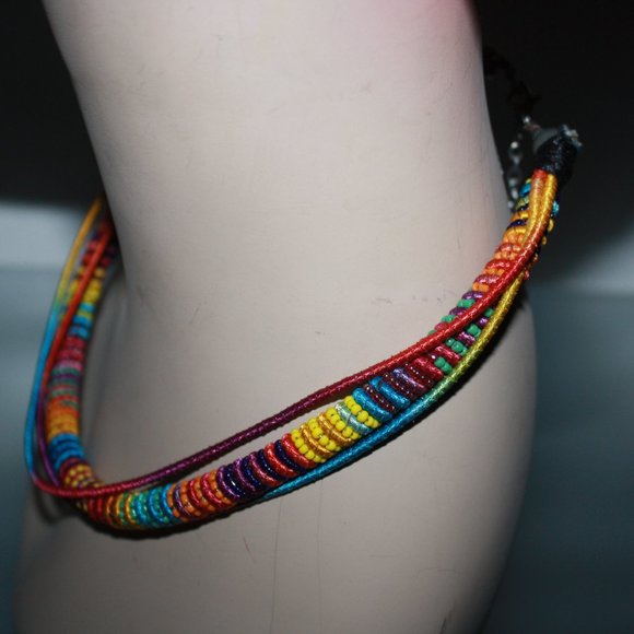3/$15 Colorful Beaded Rope Necklace New - Picture 3 of 5